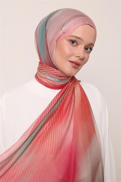 Desenli İpek Şal | Pudra Düşü