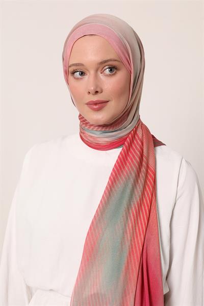 Desenli İpek Şal | Pudra Düşü