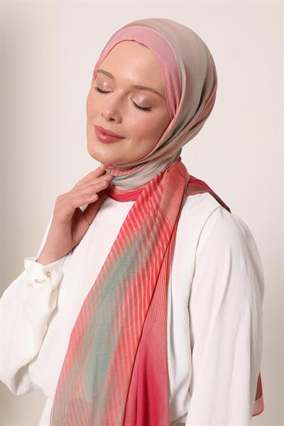 Desenli İpek Şal | Pudra Düşü