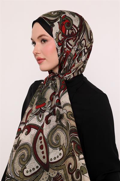 Desenli İpek Şal | Siyah