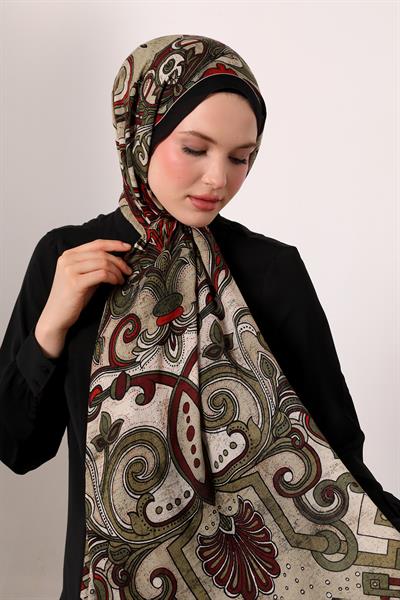 Desenli İpek Şal | Siyah