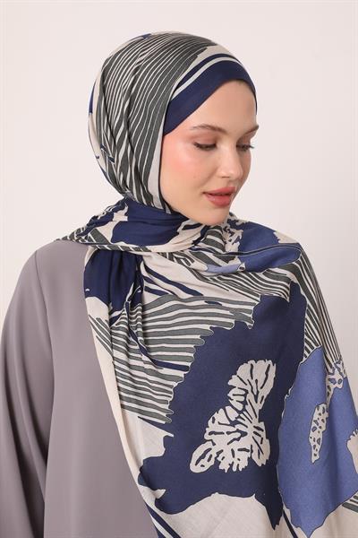 Desenli İpek Şal | Somon