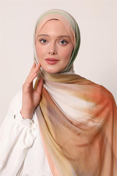 Desenli İpek Şal | Somon Pusulası