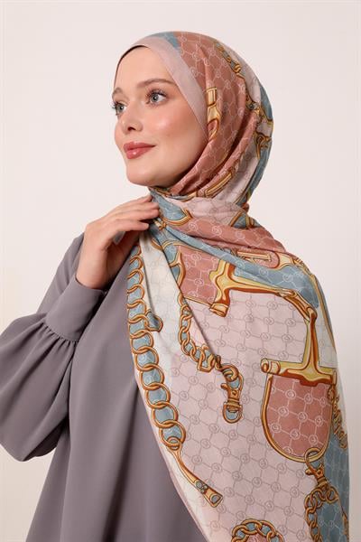 Desenli İpek Şal | Somon Pusulası