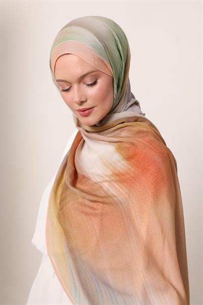 Desenli İpek Şal | Somon Pusulası