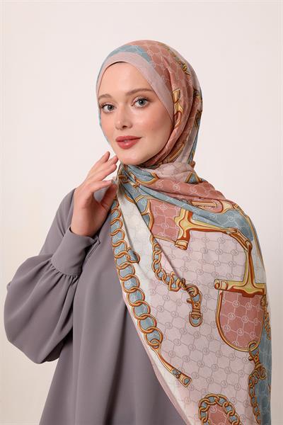 Desenli İpek Şal | Somon Pusulası