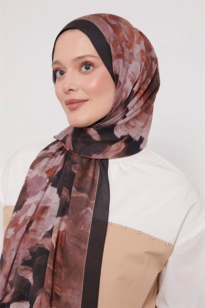 Desenli İpek Şal | Sonsuz Siyah