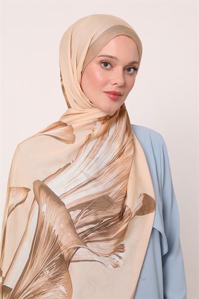 Desenli İpek Şal | Vizon