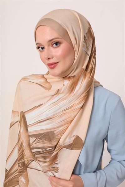 Desenli İpek Şal | Vizon