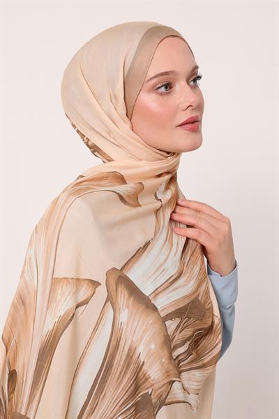 Desenli İpek Şal | Vizon