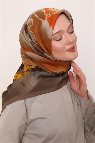 Flora Eşarp | Derin Kahve