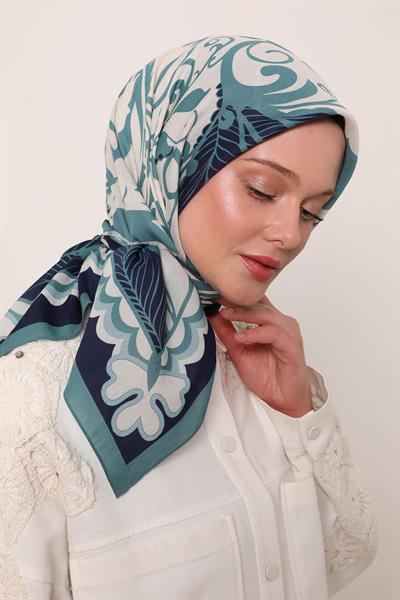 Flora Eşarp | Derin Turkuaz