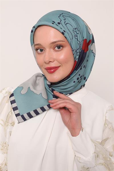 Flora Eşarp | Derin Turkuaz