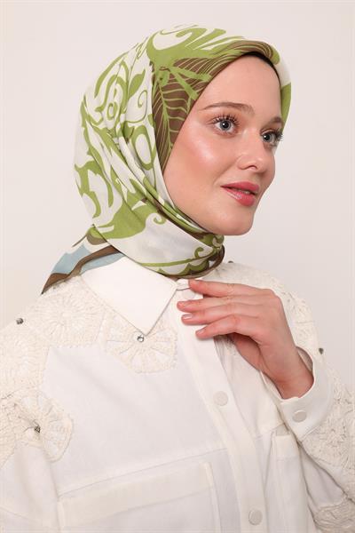 Flora Eşarp | Kahve Tonu