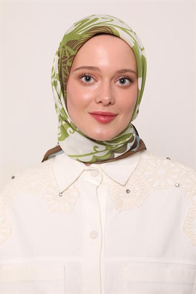 Flora Eşarp | Kahve Tonu