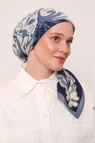 Flora Eşarp | Mistik Mavi