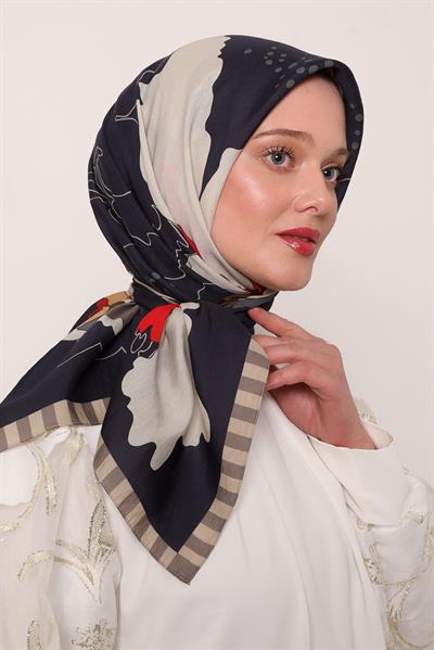 Flora Eşarp | Yağmur Laciverti