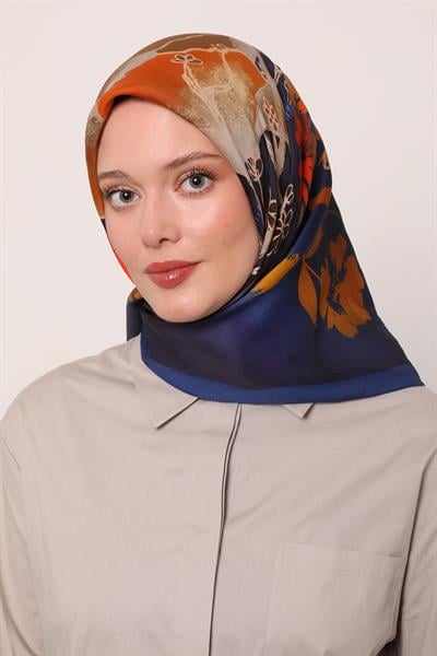 Flora Eşarp | Yağmur Laciverti