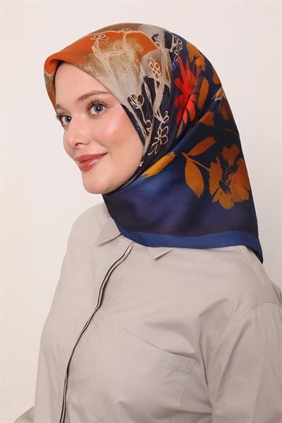 Flora Eşarp | Yağmur Laciverti
