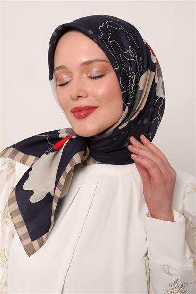 Flora Eşarp | Yağmur Laciverti