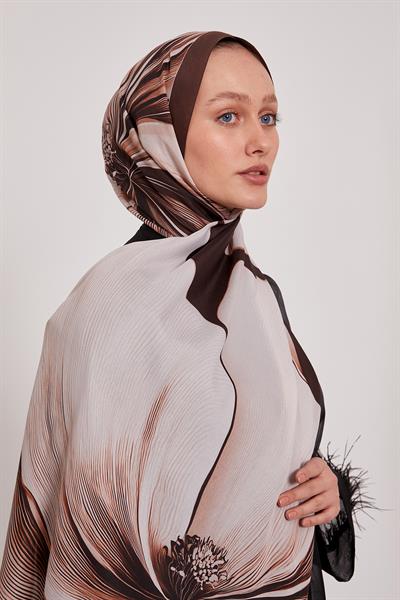 Flora Şal | Derin Kahve
