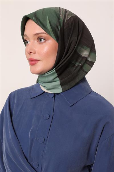 Floral Eşarp | Nil Yeşili Parıltısı