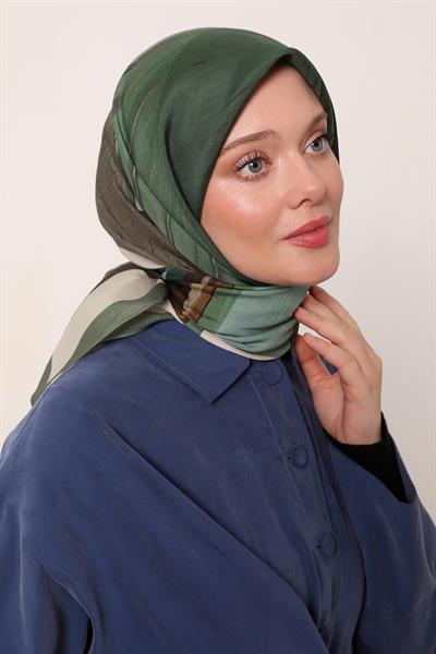 Floral Eşarp | Nil Yeşili Parıltısı