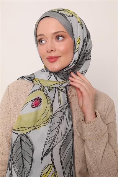 Floral Şal | Bohem Grisi