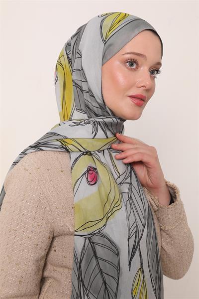 Floral Şal | Bohem Grisi