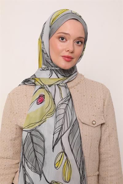 Floral Şal | Bohem Grisi