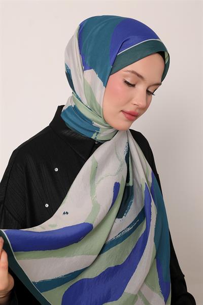 Floral Şal | Derin Turkuaz