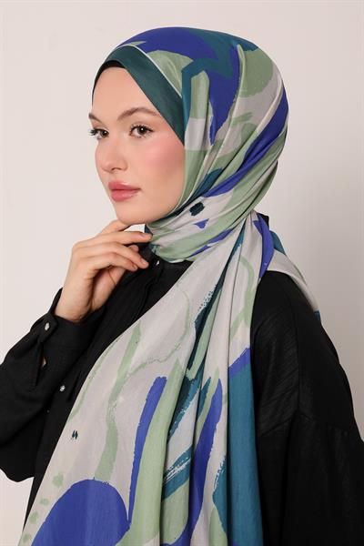 Floral Şal | Derin Turkuaz