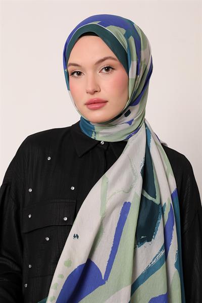 Floral Şal | Derin Turkuaz