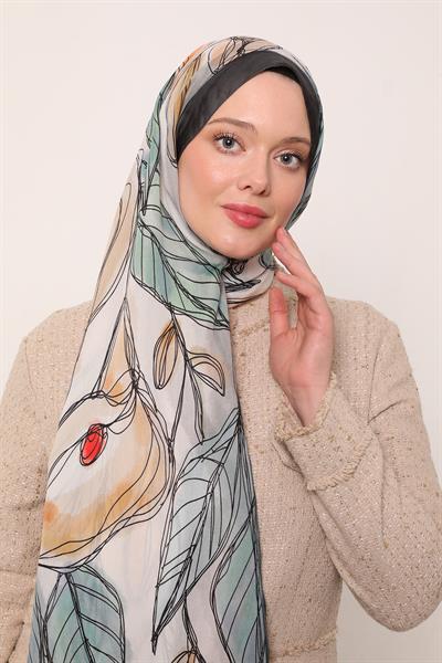 Floral Şal | Fırtına Antrasiti