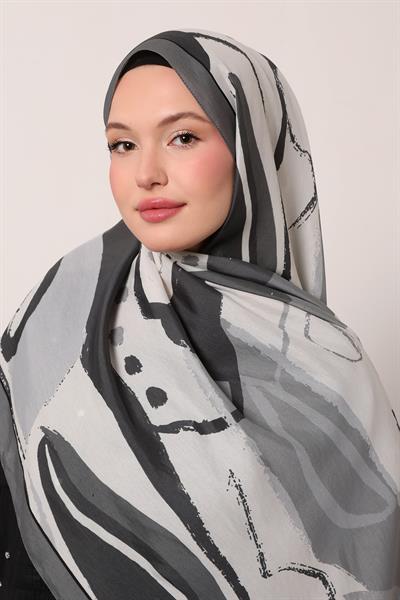 Floral Şal | Fırtına Antrasiti