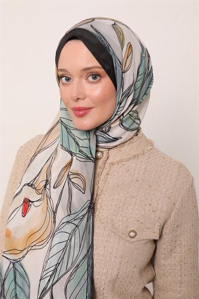 Floral Şal | Fırtına Antrasiti