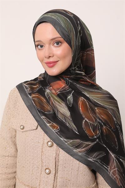 Floral Şal | Gece Antrasiti