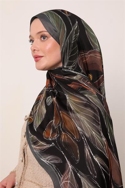 Floral Şal | Gece Antrasiti