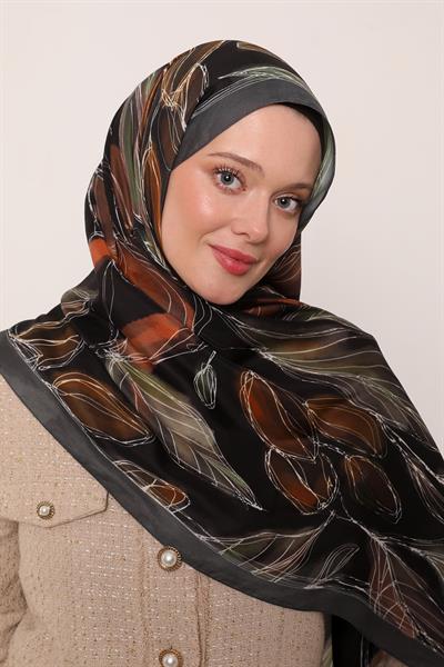 Floral Şal | Gece Antrasiti