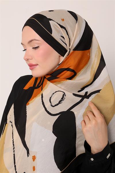 Floral Şal | Gece Siyahı