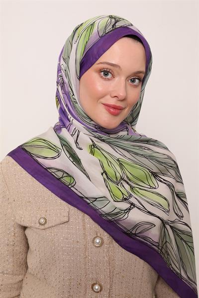 Floral Şal | Mor Menekşe