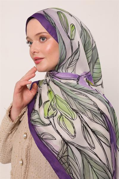 Floral Şal | Mor Menekşe