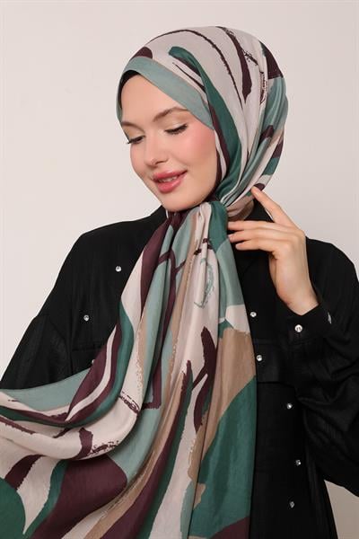 Floral Şal | Nil Yeşili Parıltısı