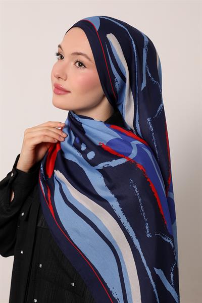 Floral Şal | Yağmur Laciverti