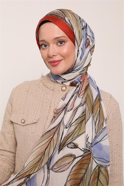 Floral Şal | Yanık Turuncu