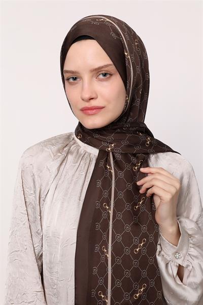 Hint İpeği Şal Acı Kahve