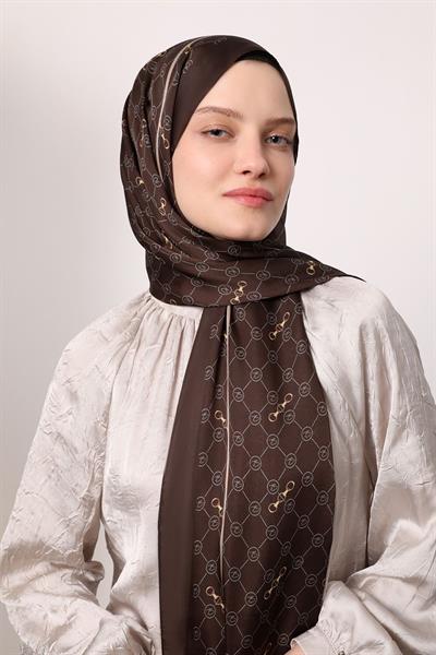 Hint İpeği Şal Acı Kahve