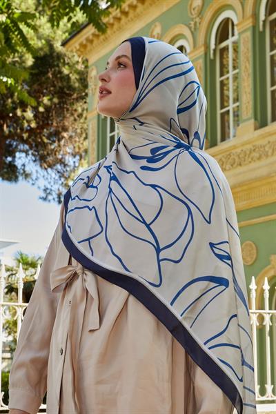 Hint İpeği Şal | Açık Lacivert