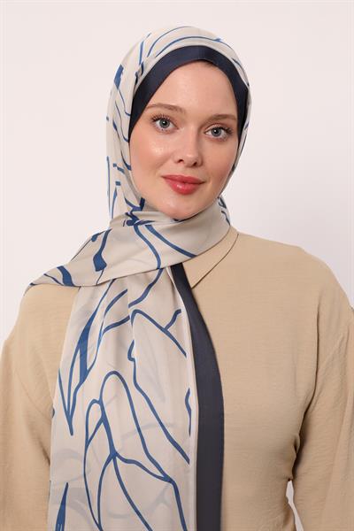 Hint İpeği Şal | Açık Lacivert