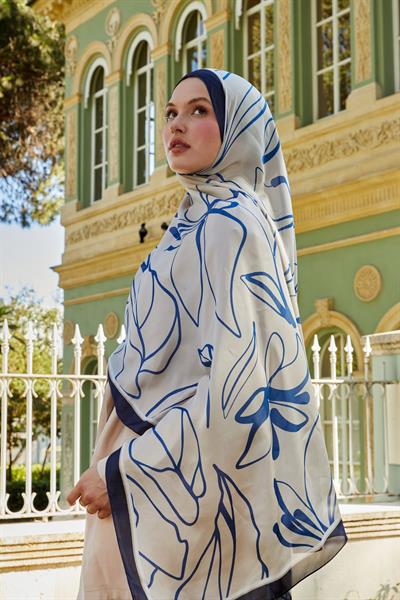 Hint İpeği Şal | Açık Lacivert